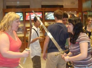 CK and I in the sword shop